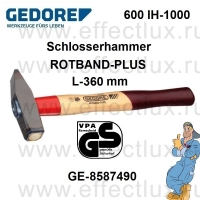 GEDORE 600 IH-1000 МОЛОТОК СЛЕСАРНЫЙ ROTBAND-PLUS рукоятка из гикори GE-8587490