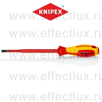 KNIPEX Серия 98 Отвёртка VDE шлицевая плоская SL 6.5x1.2x150 мм., с узким концом, длина 232 мм., диэлектрическая KN-982065SL