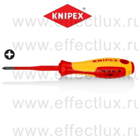 KNIPEX Серия 98 Отвёртка VDE Phillips PH1 x 80 мм., с узким концом, длина 187 мм., диэлектрическая KN-982401SL