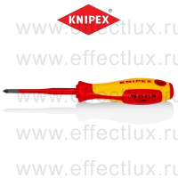 KNIPEX Серия 98 Отвёртка VDE Pozidriv PZ 1 x 80 мм., с узким концом, длина 187 мм., диэлектрическая KN-982501SL