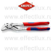 KNIPEX Клещи переставные-гаечный ключ, зев 52 мм., длина 250 мм., хромированные, 2-компонентные ручки, проушина для страховки KN-8605250T