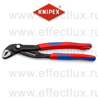 KNIPEX COBRA® Клещи переставные, зев 50 мм., длина 250 мм., фосфатированные, 2-компонентные ручки, проушина для страховки KN-8702250T