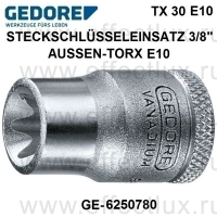 GEDORE TX 30 E10 ТОРЦЕВАЯ ГОЛОВКА 3/8", для винтов с наружным профилем TORX® GE-6250780