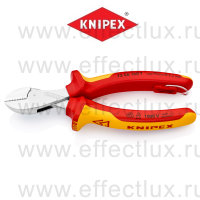 KNIPEX Серия 73 X-Cut Бокорезы VDE, 160 мм., хромированные, 2-компонентные диэлектрические ручки, коробчатый шарнир, проушина для страховки KN-7306160T