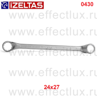 0430032427 Ключ гаечный накидной двусторонний с изгибом, размер: 24х27 мм.