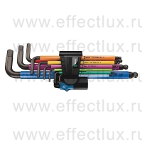 WERA 950/9 Hex-Plus Multicolour HF 1 Набор Г-образных ключей, метрических, BlackLaser, с фиксирующей функцией, 9 предметов WE-022210