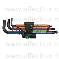 WERA 950/9 Hex-Plus Multicolour 1 Набор Г-образных ключей, метрических, BlackLaser, 9 предметов WE-022089