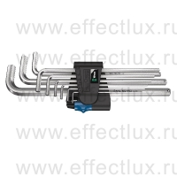 WERA 950/9 L Hex-Plus HF 1 Набор Г-образных ключей, метрических, хромированный, с фиксирующей функцией, 9 предметов WE-022130