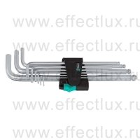 WERA 950/9 Hex-Plus 1 SB Набор Г-образных ключей, метрических, хромированных, 9 предметов WE-073391