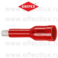 KNIPEХ Серия VDE Головка торцевая диэлектрическая 3/8" с вставкой-битой с внешним шестигранником 8 мм. KN-983908