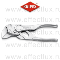KNIPEX XS Клещи переставные-гаечный ключ, зев 21 мм., длина 100 мм., хромированные KN-8604100