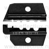 KNIPEX Плашка опрессовочная: неизолированные кабельные наконечники DIN 46237/46341, 0.25-2.5 мм², 3 гнезда KN-974910