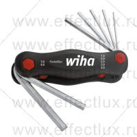 WIHA 351 PK7 Набор штифтовых ключей в футляре-рукоятке PocketStar® SW1,5-SW6, MagicRing ®, 7 предметов WI-23035