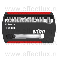 WIHA 7948-043 Набор бит XLSelector Standard 25 мм. смешанный набор с трещоткой для бит 1/4", 17 предметов WI-36951
