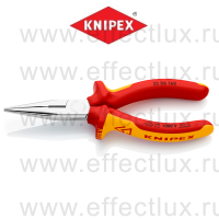 KNIPEX Серия 25 Длинногубцы с режущими кромками VDE, 160 мм., хромированные, 2-компонентные ручки KN-2506160