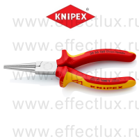 KNIPEX Серия 30 Круглогубцы VDE, губки без насечек 41 мм., длина 160 мм., хромированные, 2-компонентные ручки KN-3036160