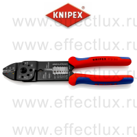 KNIPEX Пресс-клещи, 3 гнезда, изолированные кабельные наконечники: 0.5-6.0 мм², длина 230 мм. KN-9721215