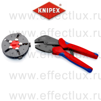 KNIPEX MultiCrimp® Пресс-клещи с магазином для смены плашек, 3 сменные плашки, 250 мм. KN-973301