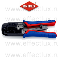 KNIPEX Пресс-клещи для штекеров RJ, 2 гнезда, RJ 11/12 (6-pin), RJ 45 (8-pin), 190 мм. KN-975110