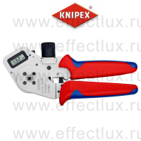KNIPEX Пресс-клещи для тетрагональной опрессовки точеных контактов, 0.08-2.5 мм², max. Ø 5 мм., длина 180 мм., хромированные, цифровая индикация KN-975263DG