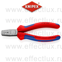 KNIPEX Пресс-клещи, 4 гнезда, контактные гильзы DIN 46228 1+4, 0.25-2.5 мм², 145 мм., 2-компонентные ручки KN-9762145A
