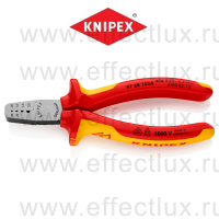 KNIPEX Серия 97 Пресс-клещи VDE, 4 гнезда, контактные гильзы DIN 46228 1+4, 0.25-2.5 мм², 145 мм., 2-компонентные диэлектрические ручки KN-9768145A