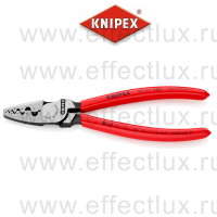 KNIPEX Пресс-клещи, 9 гнёзд, контактные гильзы DIN 46228 1+4, 0.25-16 мм², 180 мм., обливные ручки KN-9771180