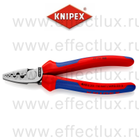 KNIPEX Пресс-клещи, 9 гнёзд, контактные гильзы DIN 46228 1+4, 0.25-16 мм², 180 мм., 2-компонентные ручки KN-9772180