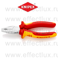 KNIPEX Серия 01 Плоскогубцы комбинированные VDE для тяжёлых нагрузок, 160 мм., хромированные, 2-компонентные диэлектрические ручки KN-0106160
