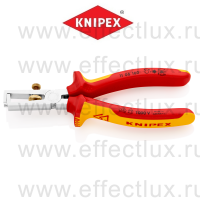 KNIPEX Серия 11 Стриппер VDE, Ø 5 мм. (10 мм²), длина 160 мм., пружина, хромированные, 2-компонентные диэлектрические ручки KN-1106160
