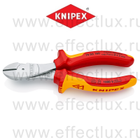 KNIPEX Серия 74 Бокорезы особо мощные VDE, 160 мм., хромированные, 2-компонентные диэлектрические ручки KN-7406160