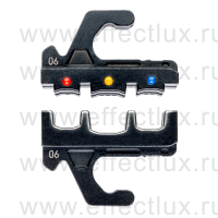 KNIPEX MultiCrimp® Плашка опрессовочная: изолированные кабельные наконечники, штекеры, 0.5-6.0 мм², 3 гнезда KN-973906