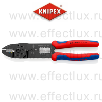 KNIPEX Пресс-клещи, 3 гнезда, изолированные кабельные наконечники и штекеры: 0.5-6.0 мм², длина 240 мм. KN-9722240