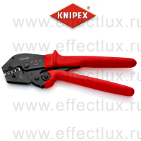 KNIPEX Пресс-клещи, 4 гнезда, штекеры открытые неизолированные 2.8/4.8 мм., 0.1-2.5 мм², длина 250 мм. KN-975204