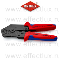 KNIPEX Пресс-клещи, 4 гнезда, штекеры открытые неизолированные 2.8/4.8 мм., 0.10-1.5 мм², длина 195 мм. KN-975214