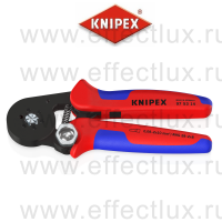 KNIPEX Пресс-клещи для контактных гильз DIN 46228 1+4, 6-гранный обжим, боковые, 1 гнездо, 0.08-10 мм², 2 х 4 мм², длина 180 мм., фосфатированные  KN-975314