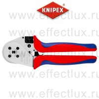 KNIPEX Пресс-клещи для тетрагональной опрессовки точеных контактов, с локатором, 0.14-6.0 мм² , max Ø 7.5 мм., длина 230 мм., хромированные KN-975265