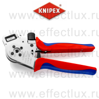 KNIPEX Пресс-клещи для тетрагональной опрессовки точеных контактов, без локатора, в кейсе, 0.14-6.0 мм², max Ø 7.5 мм., длина 230 мм., хромированные,цифровая индикация KN-975265DGA