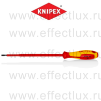 KNIPEX Серия 98 Отвёртка VDE шлицевая плоская SL 4.5x0.8x180 мм., длина 287 мм., диэлектрическая KN-982145