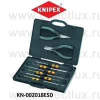 KNIPEX Набор инструментов для электроники ESD в кейсе 8 предметов KN-002018ESD