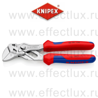 KNIPEX Клещи переставные-гаечный ключ, зев 27 мм., длина 150 мм., хромированные, 2-компонентные ручки KN-8605150