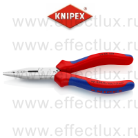 KNIPEX Плоскогубцы электрика для монтажа проводов, 160 мм, хромированные, 2-компонентные ручки KN-1305160
