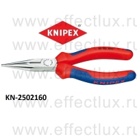 KNIPEX Серия 25 Круглогубцы с плоскими губками и режушими кромками, радиомонтажные L-160 мм. KN-2502160