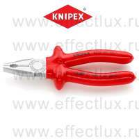 KNIPEX Серия 03 Плоскогубцы комбинированные VDE, 180 мм., хромированные, обливные диэлектрические ручки KN-0307180