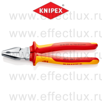 KNIPEX Серия 02 Плоскогубцы комбинированные особой мощности VDE, 225 мм., хромированные, 2-компонентные диэлектрические ручки KN-0206225