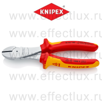KNIPEX Серия 74 Бокорезы особо мощные VDE, 180 мм., хромированные, 2-компонентные диэлектрические ручки KN-7406180