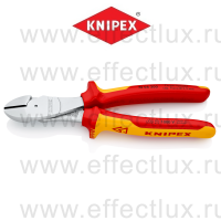 KNIPEX Серия 74 Бокорезы особо мощные VDE, 200 мм., хромированные, 2-компонентные диэлектрические ручки KN-7406200
