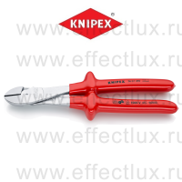 KNIPEX Серия 74 Бокорезы особо мощные VDE, 250 мм., хромированные, обливные диэлектрические ручки KN-7407250