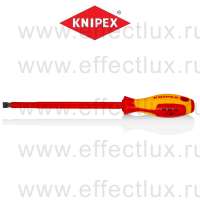KNIPEX Серия 98 Отвёртка VDE шлицевая плоская SL 10.0x1.6x200 мм., длина 320 мм., диэлектрическая KN-982010