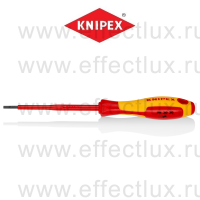 KNIPEX Серия 98 Отвёртка VDE шлицевая плоская SL 3.0x0.5x100 мм., длина 202 мм., диэлектрическая KN-982030